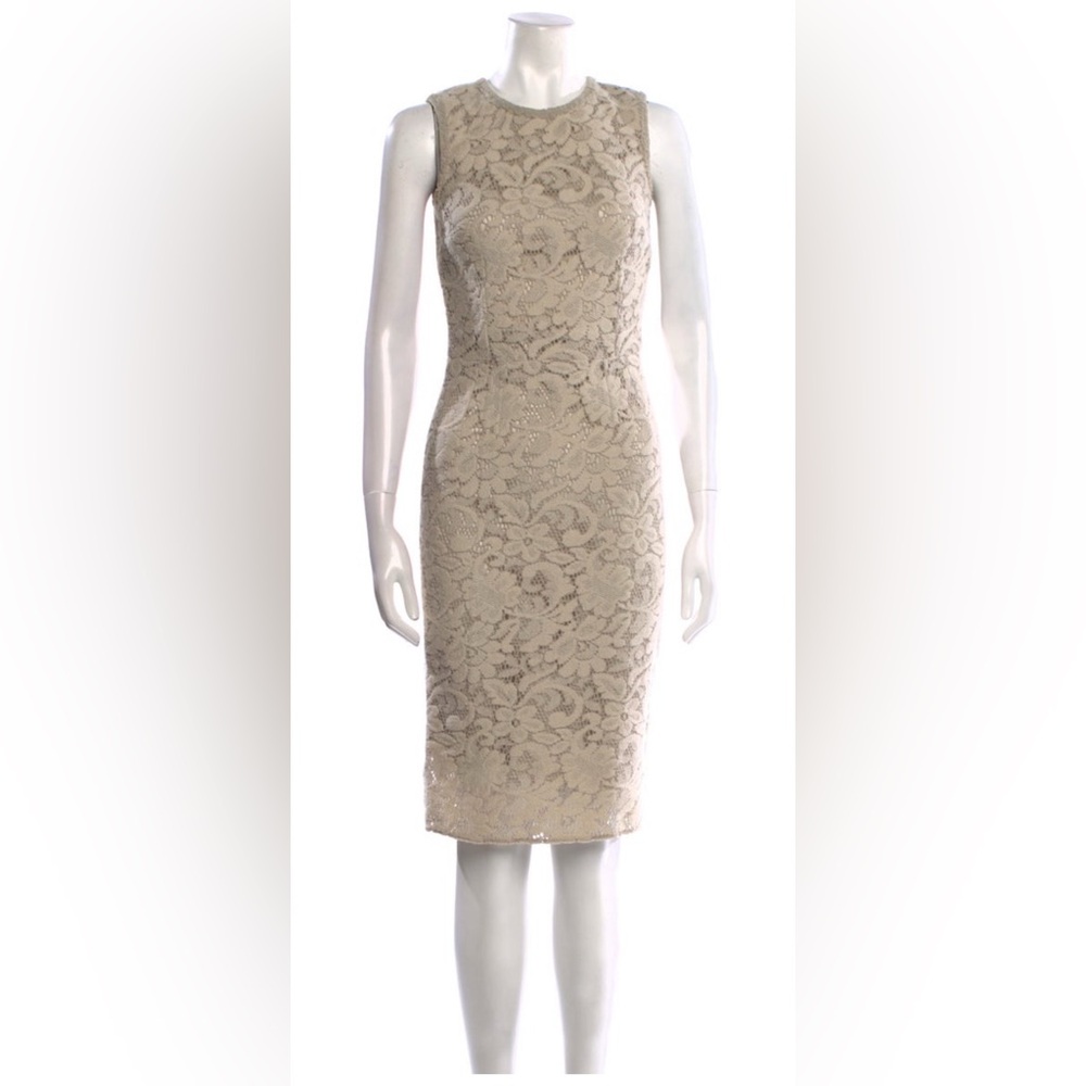 Dolce & Gabbana Strapless Cream Lace Dress